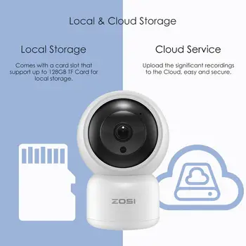 ZOSI HD 1080P WIFI IP Kamera 2MP Baby Monitor Automatické Sledovanie Home Security WI-FI Cam PTZ obojsmerné Audio Dohľad CCTV