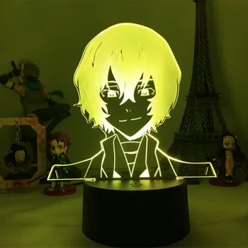 Bungo Túlavých Psov LED Lampa Dazai 3D Nočné Svetlo Anime Svetlá Lampara De Noche Dormitorio Led Dekorácie Vianočné Čítanie Spálňa Decor