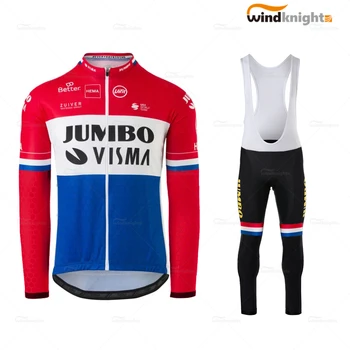 NOVÝ Tím Jumbo 2020 mužov dlhý Rukáv cyklistické oblečenie Set sa Náprsníkové Nohavice na Jar/Jeseň Jersey Rýchle Suchý Oblek Roupa de ciclismo