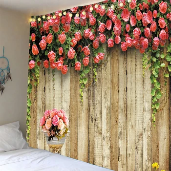 Tlač Jasné, 3D, Drevené Kvety Gobelín stene visí prehoz cez posteľ Koľaji Kryt Pláž Uterák Pozadie Domov Izba Wall Art Viac veľkostí