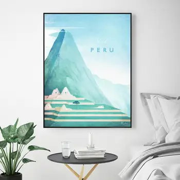 Peru Minimalistický Cestovné Plátno Na Maľovanie Umenia, Tlače, Plagát, Obraz Na Stenu Moderný Minimalistický, Spálne, Obývacej Miestnosti Dekorácie