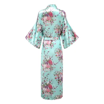 Tlač Kvet Sexy Sleepwear Ženské Veľké Veľkosti 3XL Kimono Šaty Voľné Novinkou, Polovičný Rukáv Nightgown Svadobné Rúcho Bežné Župan