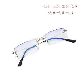 -1.0 -1.5 -2.0 -2.5 -3.0 -3.5 -4.0 Ultralight Frameless Krátkozrakosť Okuliare S Mierou Diamond Cutted Štýl Nearsighted Okuliare