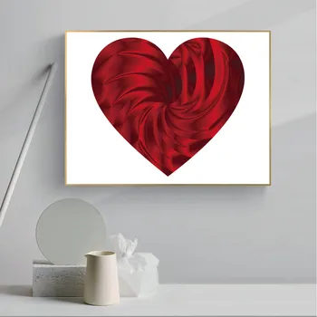 Láska Srdce Červené Srdce Olejomaľba Obrázok, Plagát Plátno Tlačiť Maľovanie Na Stenu Umenie Obývacia Izba Domáce Dekorácie