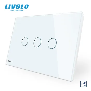 LIVOLO NÁS C9 Štandardné Dotykový Displej Wall Light Switch,2 Spôsoby, ako prejsť Cez Kontrolu,Krištáľové Sklo Panel,Až Donw Schodisko