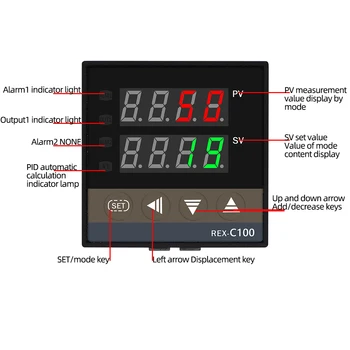 REX-C100 Regulátor Teploty Termostat Digitálny Regulátor Termočlánok PID 0 do 400 °c K REX-C100FK02-V*SSR výstup 40%off