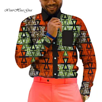 2020 Mužov Formálne Tričko Afriky Tlač Tričko Topy Bazin Riche Šaty Svadobné Košele Business Strany Košele Svieti WYN561