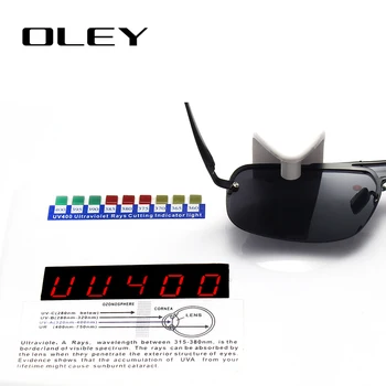 OLEY Módnej Značky Frameless Polarizované slnečné Okuliare Mužov Celkovo Objektív Farba Film Okuliare Outdoor Anti-glare UV400 Okuliare YA431