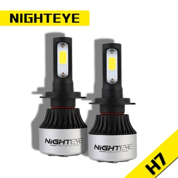 2 KS Nighteye LED H1 H4 H7 H11 9005 9006 72W Auto 9000LM 6500K COB LED Žiarovky Svetlometu Jazdy Hmly Žiarovky Lampy IP68