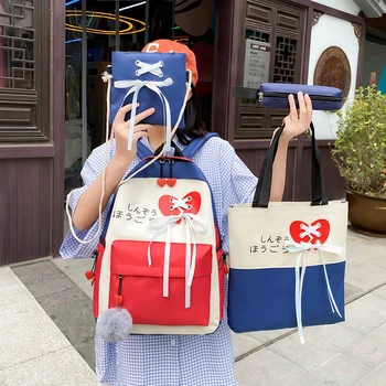 Jednofarebné Batoh Plátno Ženy Taška cez Rameno Japonský štýl Bagpack Školský Batoh Dospievajúce Dievča Backbag Mochilas Žena