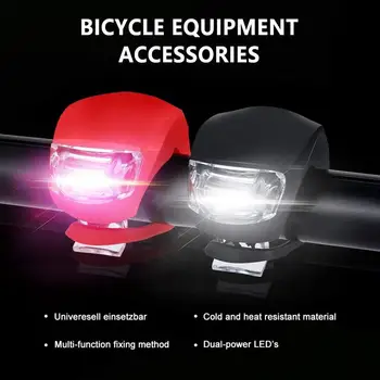 Silikónové Ľahký Bicykel Lampa, 6 ks LED Svetlo na Bicykel Nastaviť (3x LED White & 3x LED červené svetlo) Blesk Blesk pre Mountainbikes Cam