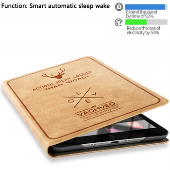 ZAIWJ Jeleň Retro Vzor puzdro pre iPad Pro 9.7 2016 vydania Smart Sleep / Wake Up Flip Prípade 3D Reliéf kryt Kožené Stojan shell