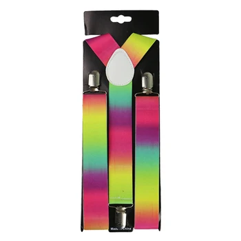 Móda 3,5 cm Široké Rainbow Tlače Popruh Muži Ženy Podväzky Elastické Opasok-na Y-späť Nastaviteľné Podväzkové