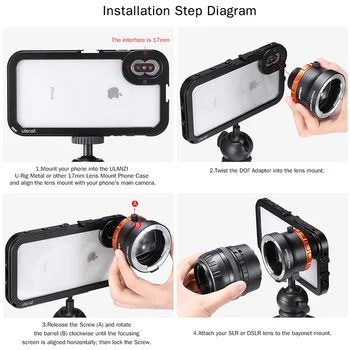 Ulanzi DOF E EF Pripojiť DSLR Fotoaparátu, Full Frame Adaptér Objektívu Klietka pre iphone 11 Pro Max Smartphone SLR/DSLR & Kino Objektív