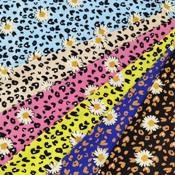 Leopard Šifón Tvárny Tkanina Dovolenku Šaty Textílie Kvet Smmer Módne Šaty textílie šaty, Nohavice Sukne, blúzky, Materiál