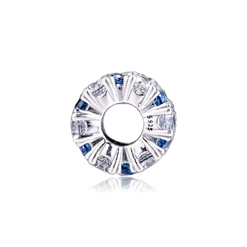 Náramky A Korálky Pre Šperky, Takže Ice Blue Clear Iskrenie Kúzlo Autentické 925 Silver Šperky Hodí Sa Zobrazili Kľúčové Tlačidlá Náramky Pre Ženy