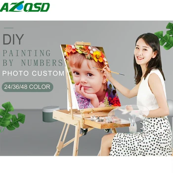 AZQSD 24 /36 /48 Farba Osobnosti Foto Prispôsobené DIY Maľovanie Podľa Čísel, Obrázok, Nákres Farebnosť Podľa Čísel, Akryl Dospelých