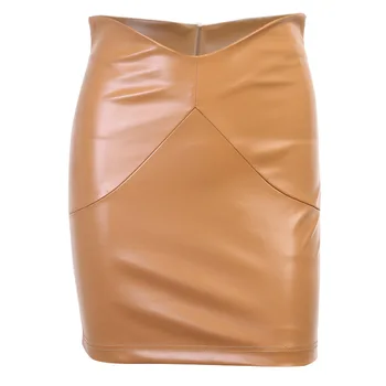 PU Strany Vysoký Pás Mini Sukne Ženy Package Hip Sexy Dámy Tesný Zips Večer Outwear 2020 Jeseň Office Lady Sukne G2069
