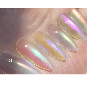 Aurora Nechtov Prášok Zrkadlový Efekt Šumivé Nail Art Lesklé farby Dúhy Farby na Nechty, Dekorácia MPwell