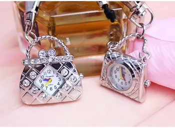 Hot predaj kvalitné Starožitné kabelka vreckové hodinky prívesok na dámske šperky darček