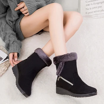 2020 Zimné Ženy, Členková Obuv, Teplé Oblečenie Čižmy Non-slip dámske Zimné Topánky Bežné Ženy Topánky Zapatos Mujer Plus Veľkosť 43