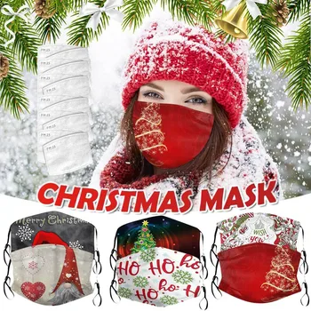 6PCS Bavlna Masku na Tvár PM2.5 uhlím Masku proti Prachu S 12PCS Maska Filter Umývateľný Opakovane Facemask Vianočné mascarillas