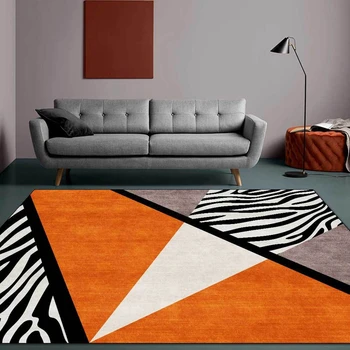 Kreatívne Geometrické Obývacia Izba Koberec Orange Zebra Vzor Koberčeky Oblasti Svetla Luxusnom Štýle Spálňa Posteli Dekor Protišmykové Rohože