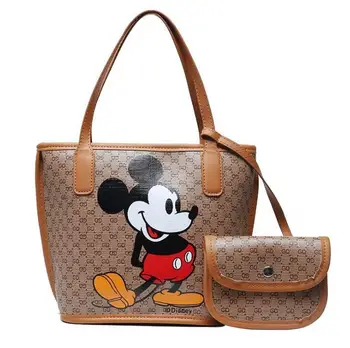 Nové Disney Mickey Mouse Módny Trend kabelky Žena Bežné Nákupné tašky mickey Minnie Prenosné Cartoon pu taška dámy reťazca tašky