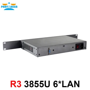 1U Kabinetu Firewall Server Sieťový Router s 6*82583v Gigabyte LAN Intel Celeron 3855U 2G RAM 32 G SSD