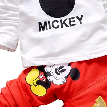 Disney Mickey Vianoce 3KS Baby Boy Šaty Sady Značky Novorodenca Oblečenie, Dlhé Rukávy Nohavice Nohavice Deti Bebes Jogging Vyhovuje