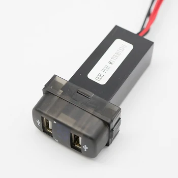 12V pre Mitsubishi Loseless Prerobit Duálny USB Nabíjačka do Auta Voltmeter Merač Led USB Auto Nabíjačka, Napájací Adaptér Zásuvky s Napätím
