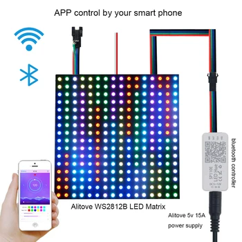 WS2812B WS2811 Adresný LED Bluetooth Radič iOS Android App Bezdrôtové Diaľkové Ovládanie DC 5V~12V pre SK6812 SK6812-RGBW WS2